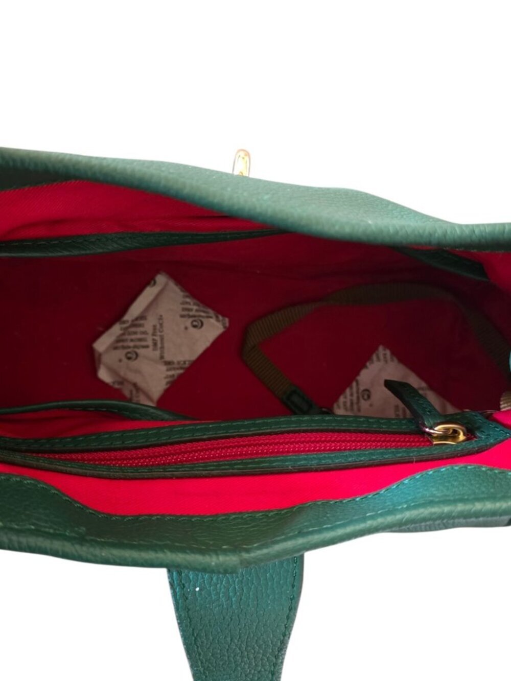 Dooney & Bourke Belvedere Logo Lock Satchel Jade Green Pebble Leather Bag - Picture 12 of 16